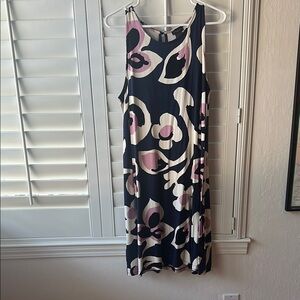 Ann Taylor factory Floral Sleeveless Dress - Pink and Black.  Size Large.